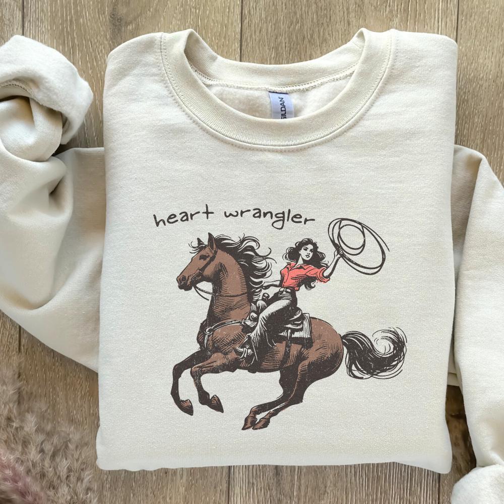 Heart Wrangler PNG, Western Valentine Sublimation - 300 DPI Design for