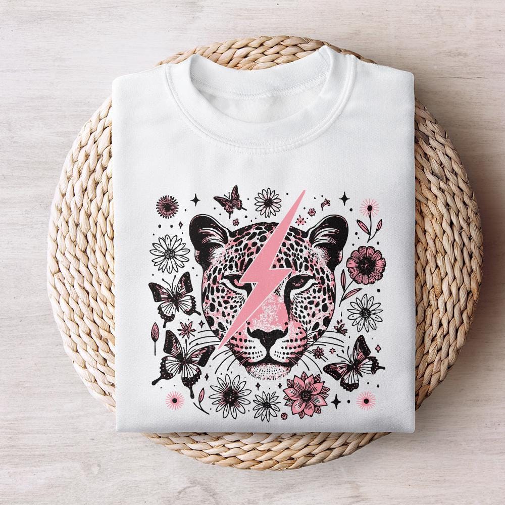 Snow Leopard PNG, Retro Sublimation - 300 DPI Design for T-Shirt