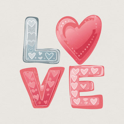 Retro Love Heart PNG, Groovy Valentine png - 300 DPI Design for T-Shirt