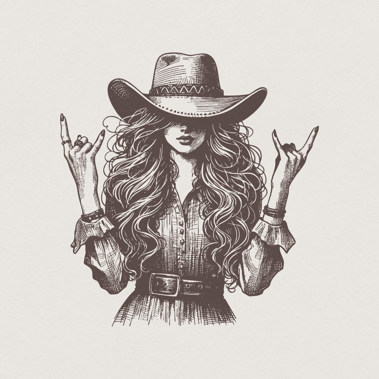 Cowgirl PNG, Sublimation Design - 300 DPI Design for T-Shirt