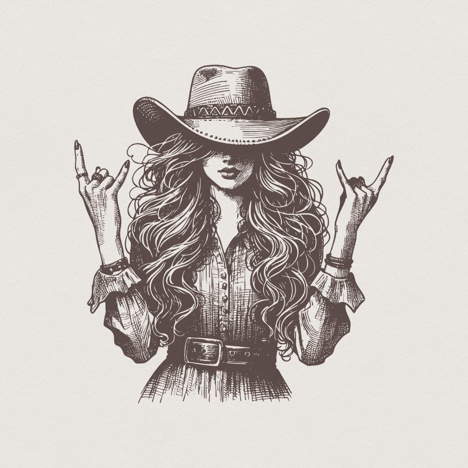 Cowgirl PNG, Sublimation Design - 300 DPI Design for T-Shirt