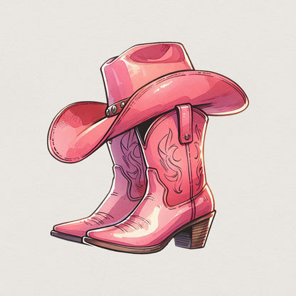 Coquette Cowgirl PNG, Western Valentine Sublimation - 300 DPI Design for