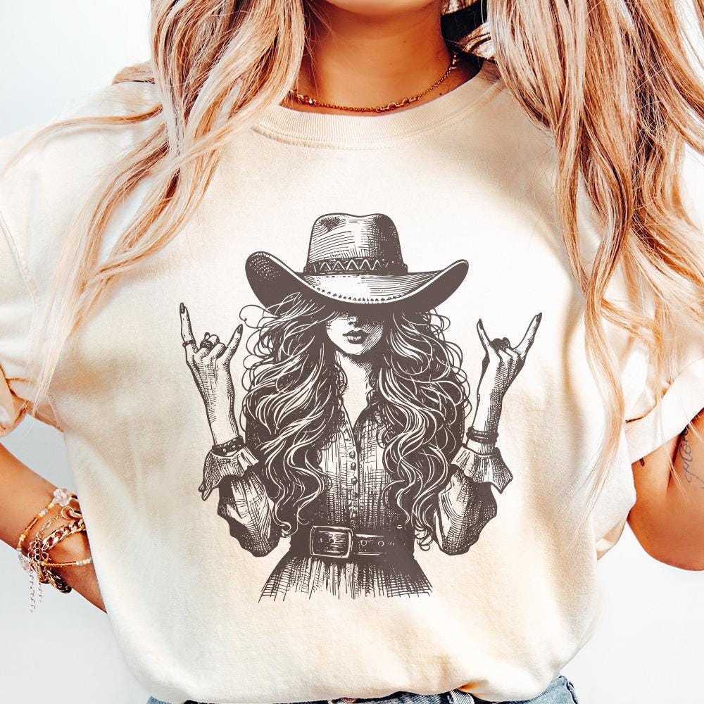Cowgirl PNG, Sublimation Design - 300 DPI Design for T-Shirt