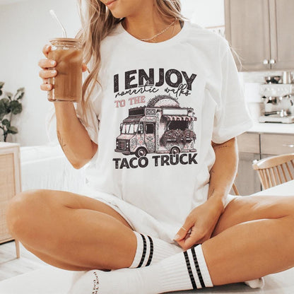 Romantic Walks to Taco Truck PNG, Valentines Day PNG - 300 DPI Design for