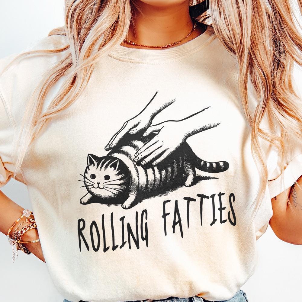 Rolling Fatties Cat PNG, Rolling Fatties Fat Cat - 300 DPI Design for