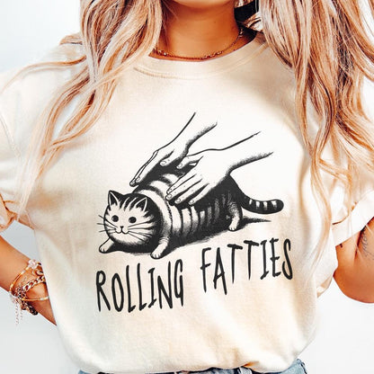 Rolling Fatties Cat PNG, Rolling Fatties Fat Cat - 300 DPI Design for