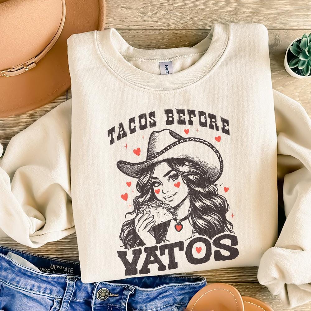 Tacos Before Vatos PNG, Sublimation Designs - 300 DPI Design for T-Shirt