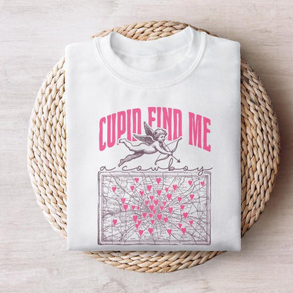 Cupid Find Me a Cowboy PNG, Western Valentine Sublimation - 300 DPI