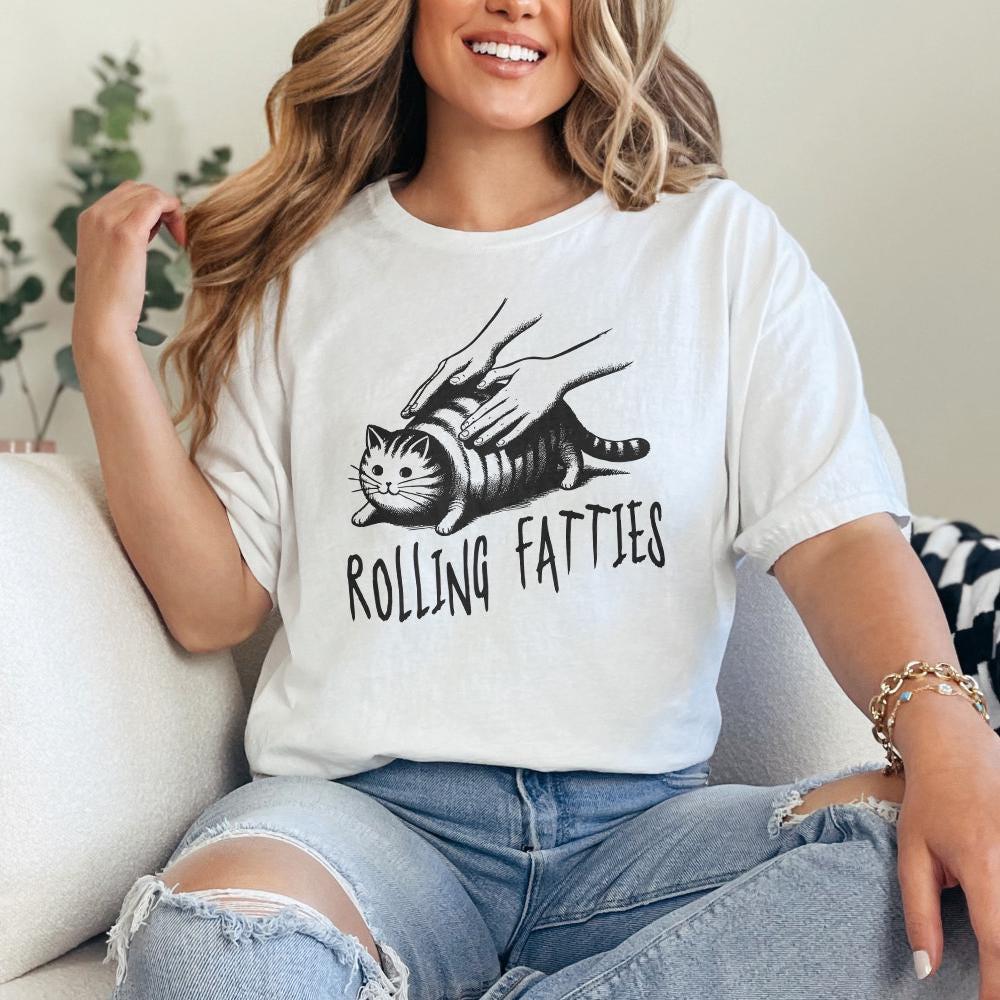 Rolling Fatties Cat PNG, Rolling Fatties Fat Cat - 300 DPI Design for
