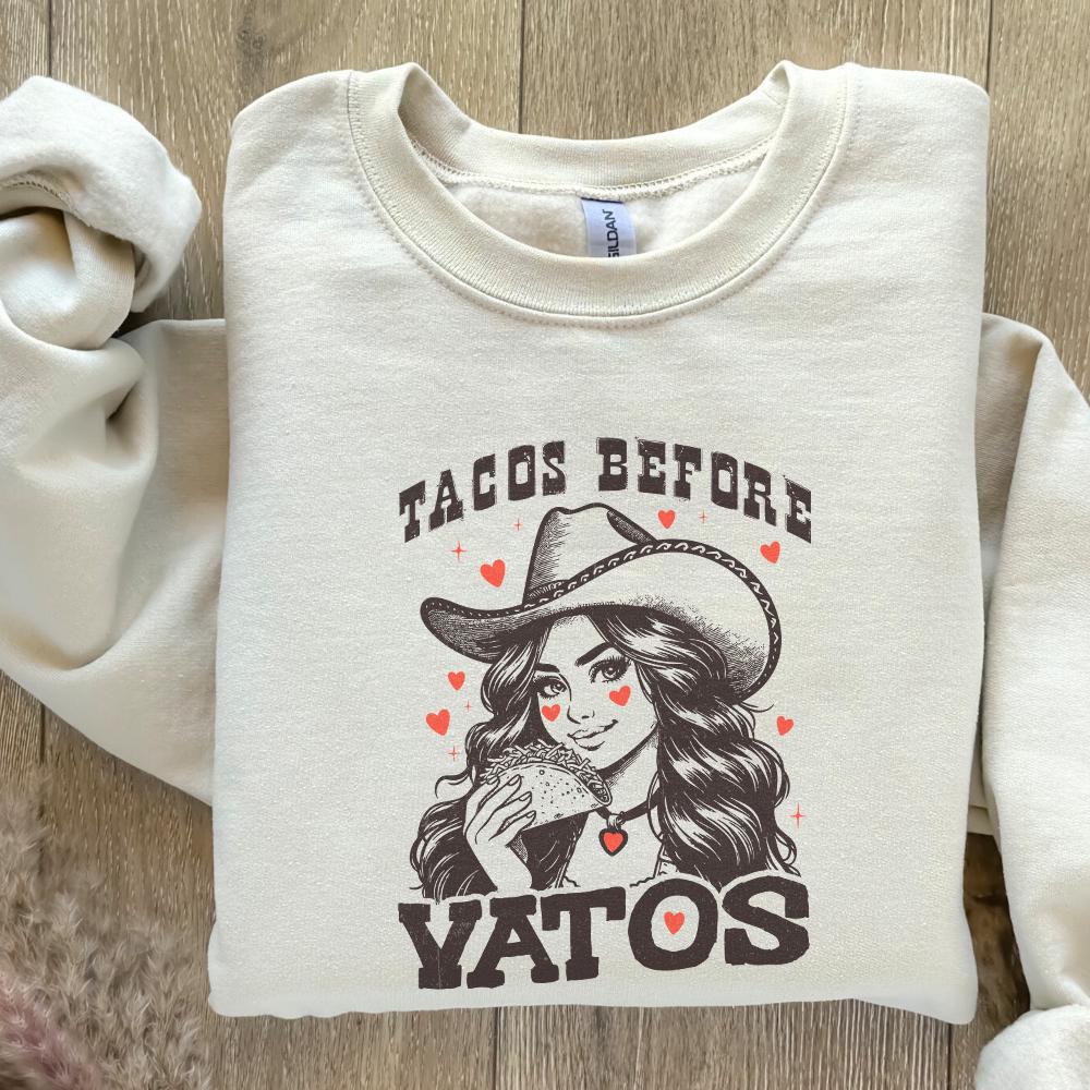 Tacos Before Vatos PNG, Sublimation Designs - 300 DPI Design for T-Shirt