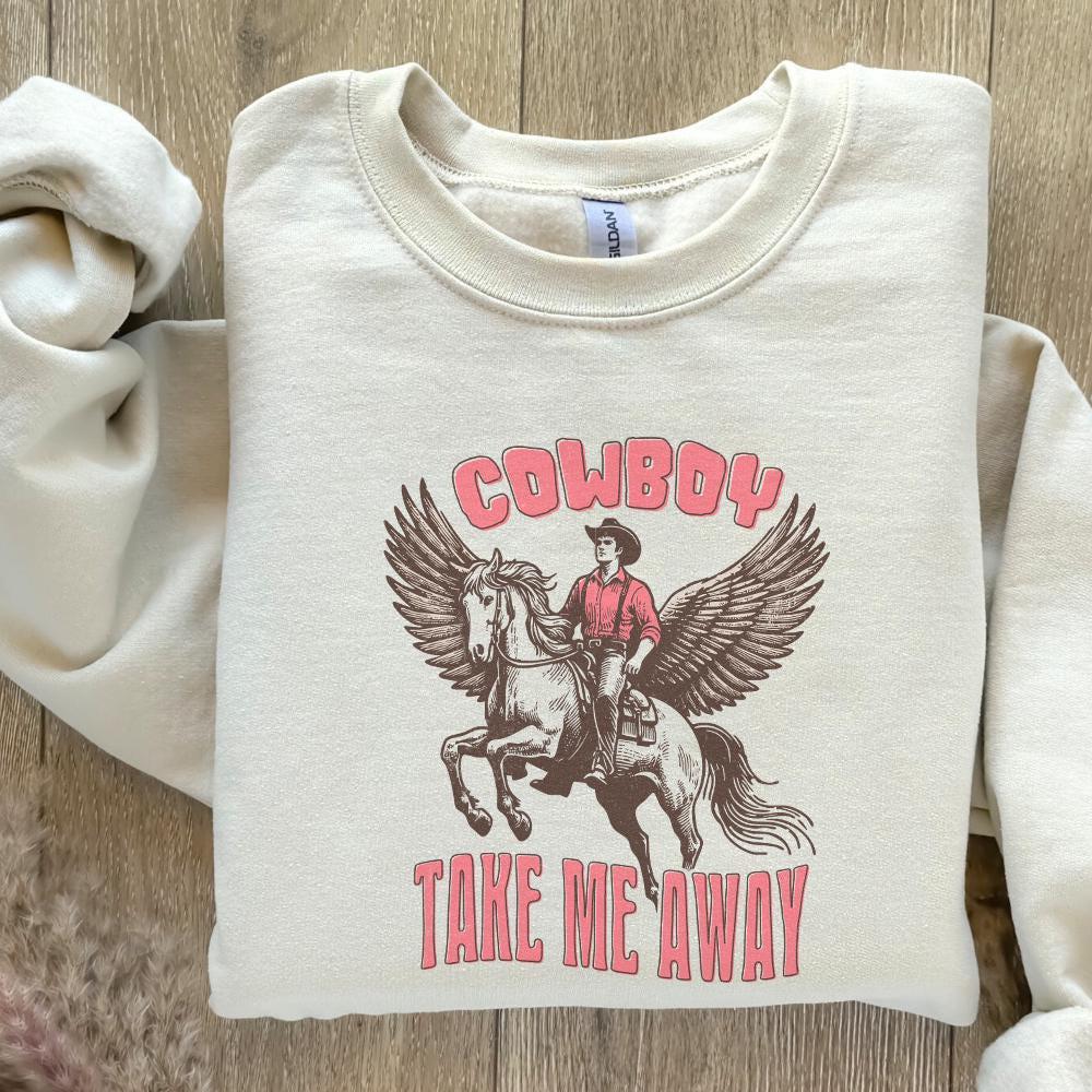 Cowboy Take me Away PNG, Country Girl Digital Download - 300 DPI Design