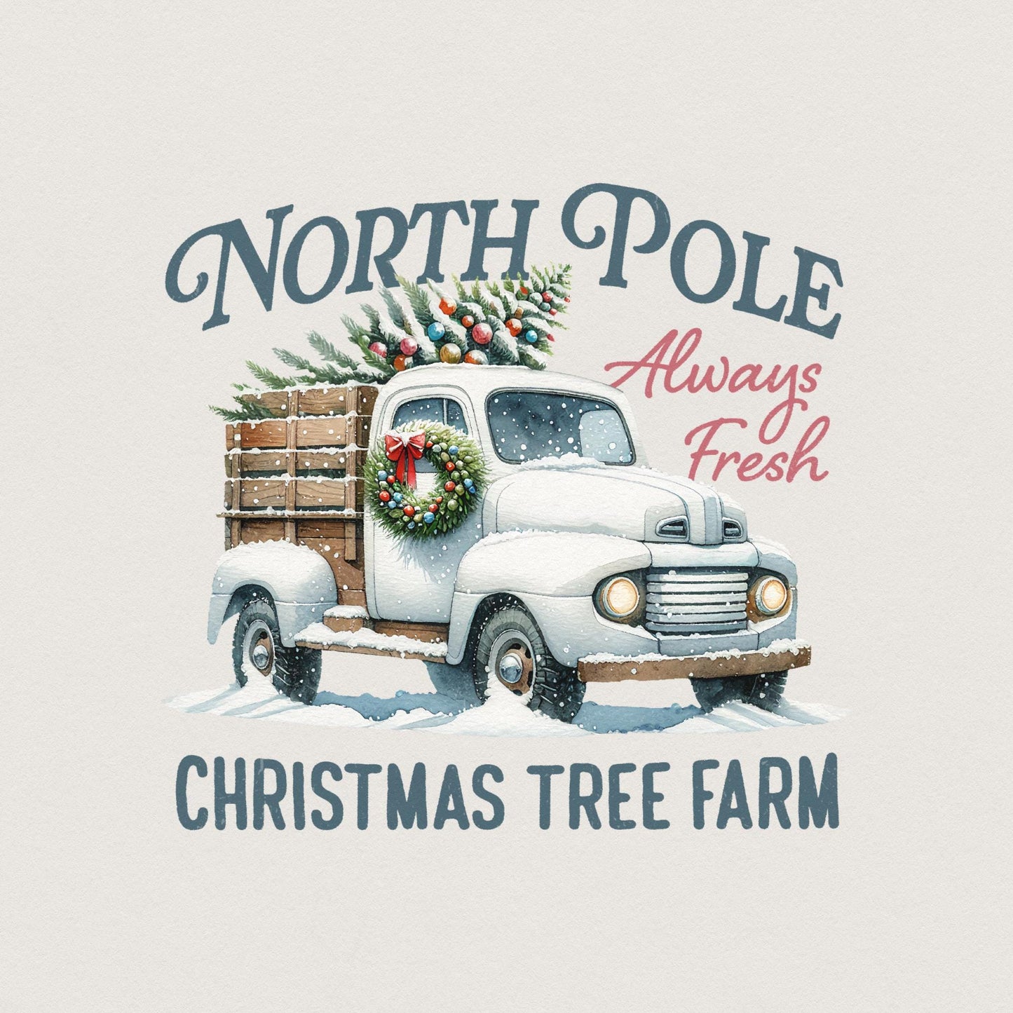 North Pole Sublimation PNG, Christmas Tree Png - 300 DPI Design for T-Shirt