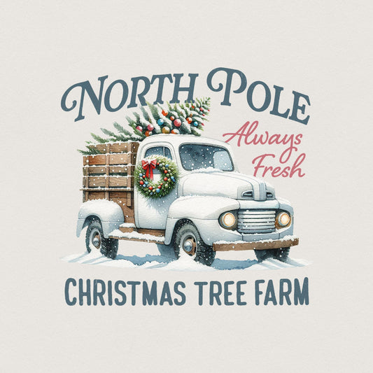 North Pole Sublimation PNG, Christmas Tree Png - 300 DPI Design for T-Shirt