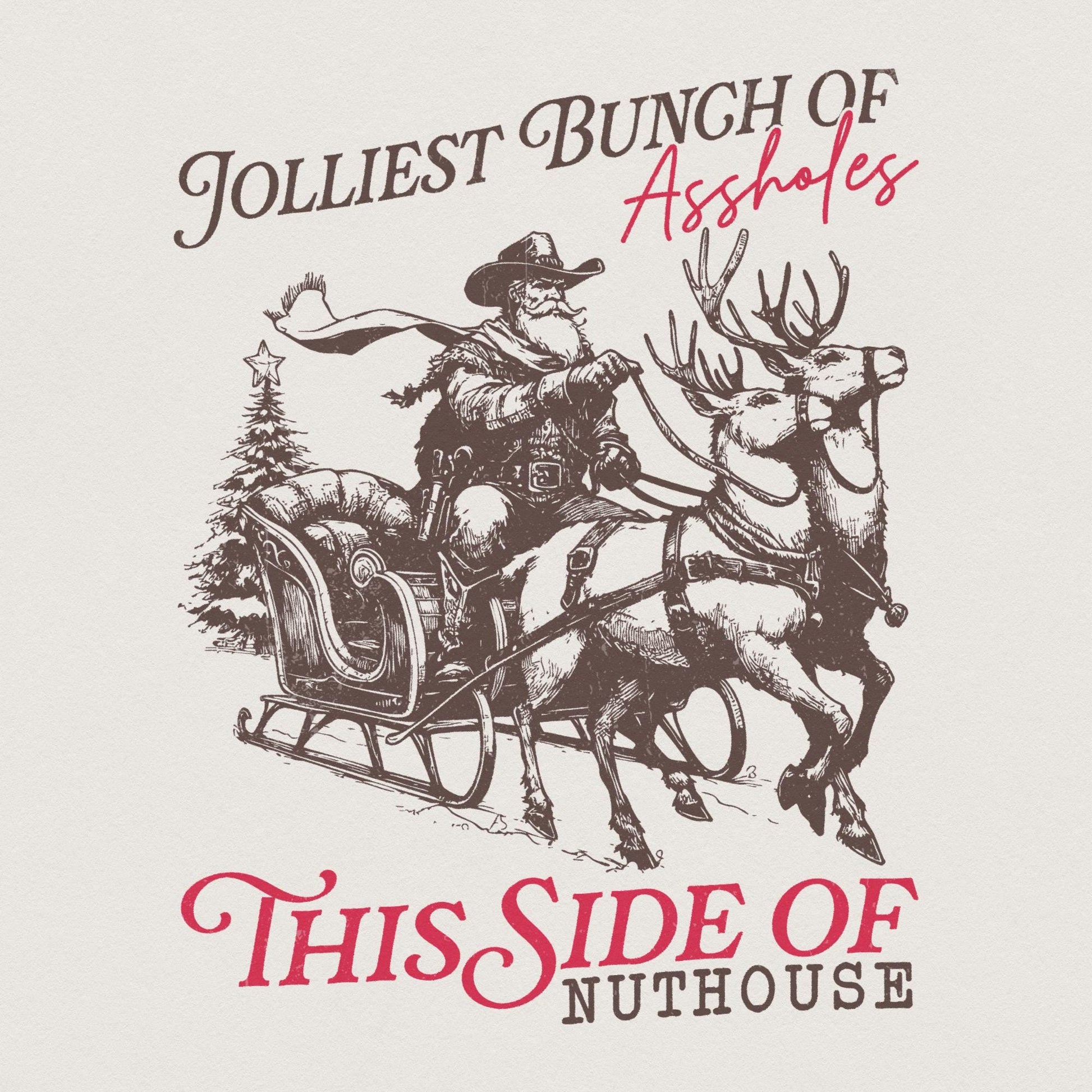 Jolliest Bunch PNG, Funny Christmas PNG - 300 DPI Design for T-Shirt