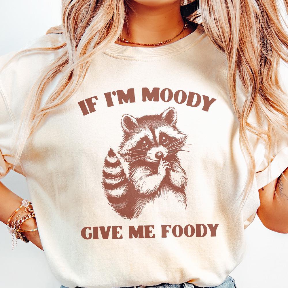 If I'm Moody Give Me Foody PNG, Funny Raccoon Design - 300 DPI Design for