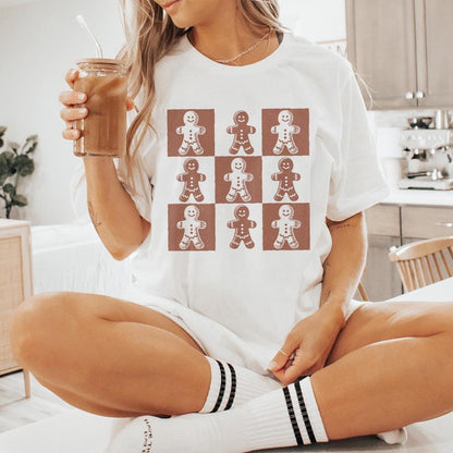 Retro Checkered Gingerbread Man PNG, Cute Christmas Png - 300 DPI Design