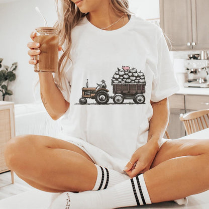 Fall Christian PNG, Tractor Design - 300 DPI Design for T-Shirt