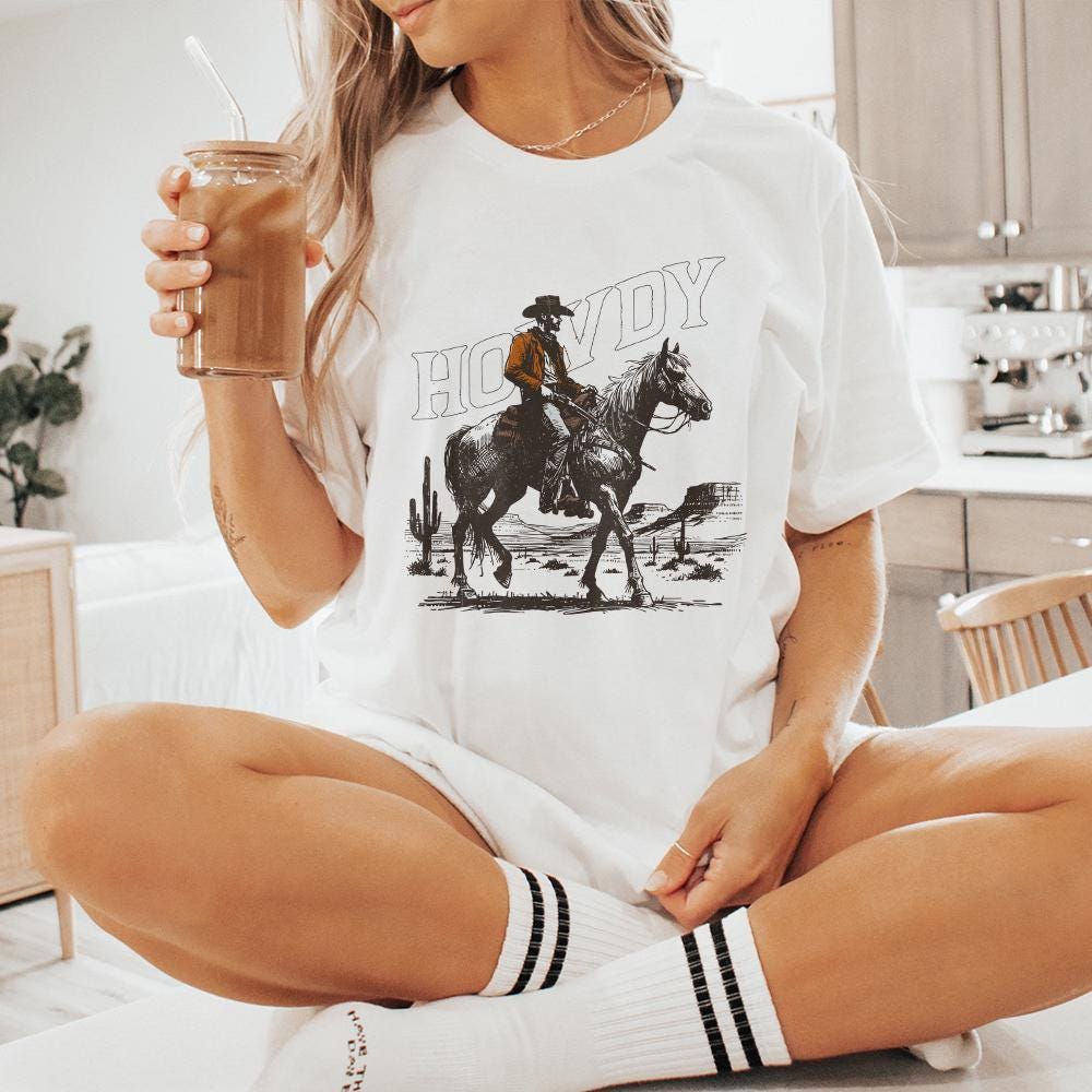 Howdy PNG, Western Sublimation Design - 300 DPI Design for T-Shirt