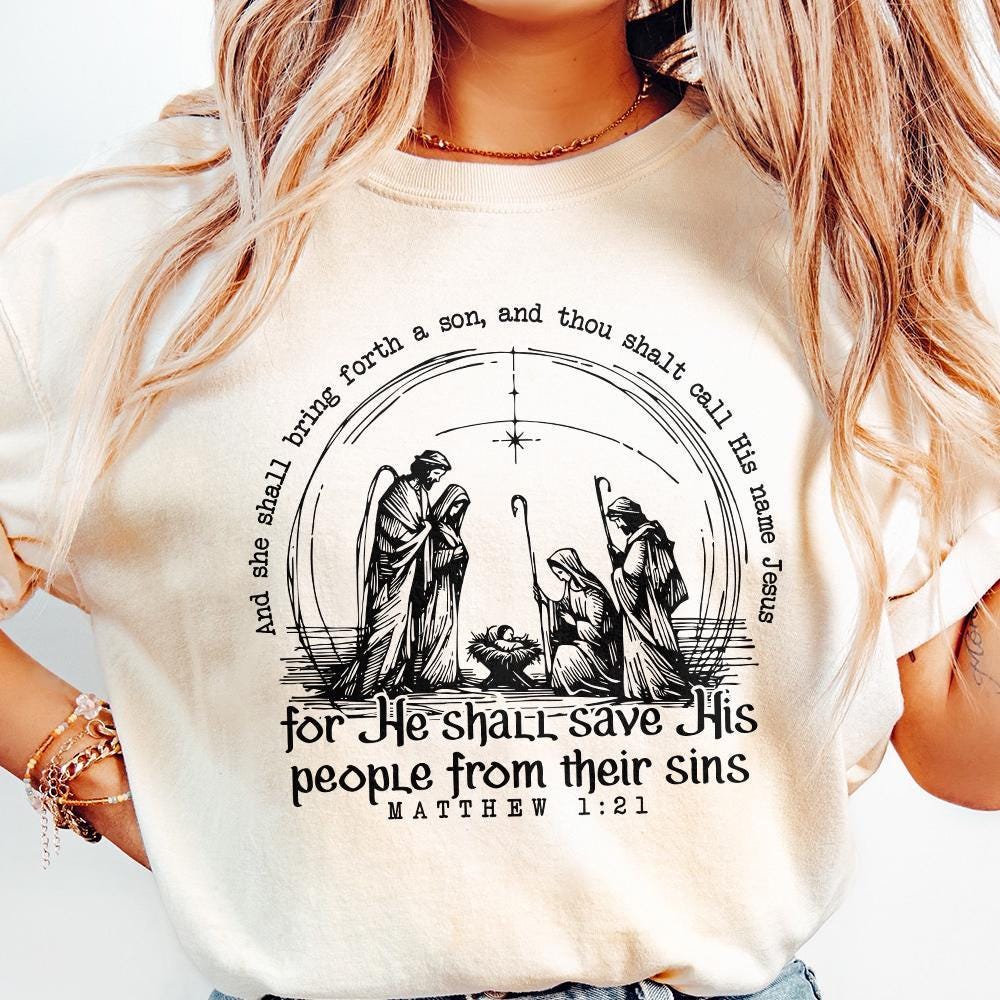 Christian Christmas PNG, Nativity Scene - 300 DPI Design for T-Shirt