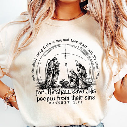 Christian Christmas PNG, Nativity Scene - 300 DPI Design for T-Shirt