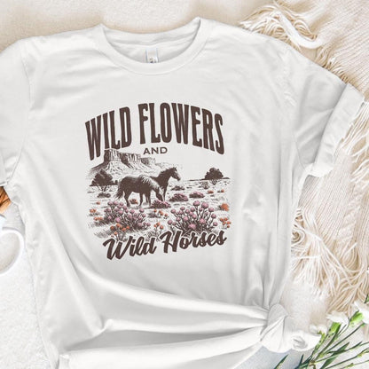Wild Horses Wildflowers PNG, Western Country Music Sublimation - 300 DPI