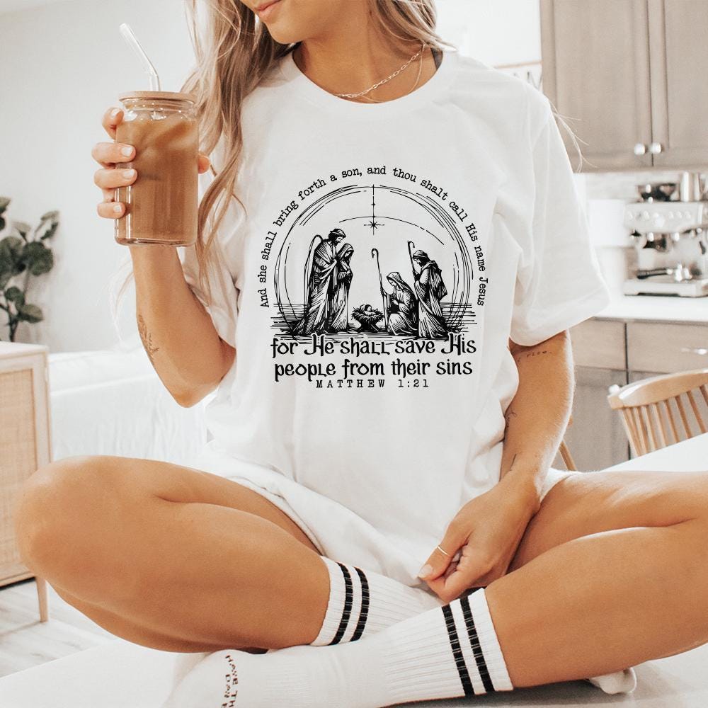 Christian Christmas PNG, Nativity Scene - 300 DPI Design for T-Shirt