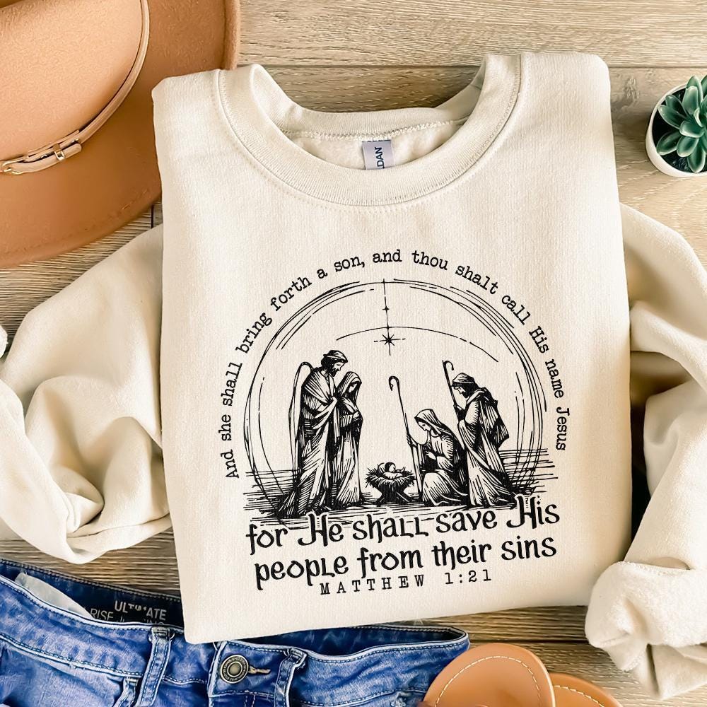 Christian Christmas PNG, Nativity Scene - 300 DPI Design for T-Shirt