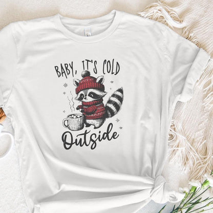 Baby It's Cold Outside PNG, Christmas Raccoon png - 300 DPI Design for