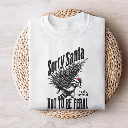 Sorry Santa, Feral Raccoon PNG - 300 DPI Design for T-Shirt