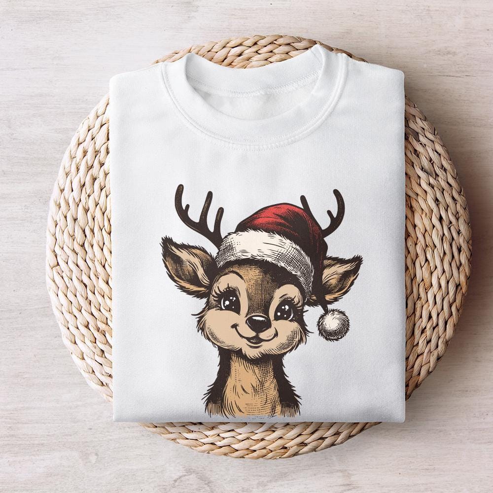 Christmas Reindeer Png, Holly Jolly Png - 300 DPI Design for T-Shirt