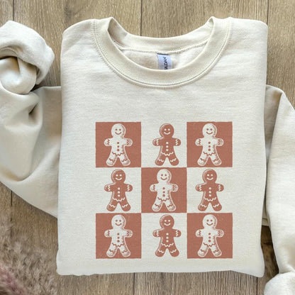 Retro Checkered Gingerbread Man PNG, Cute Christmas Png - 300 DPI Design