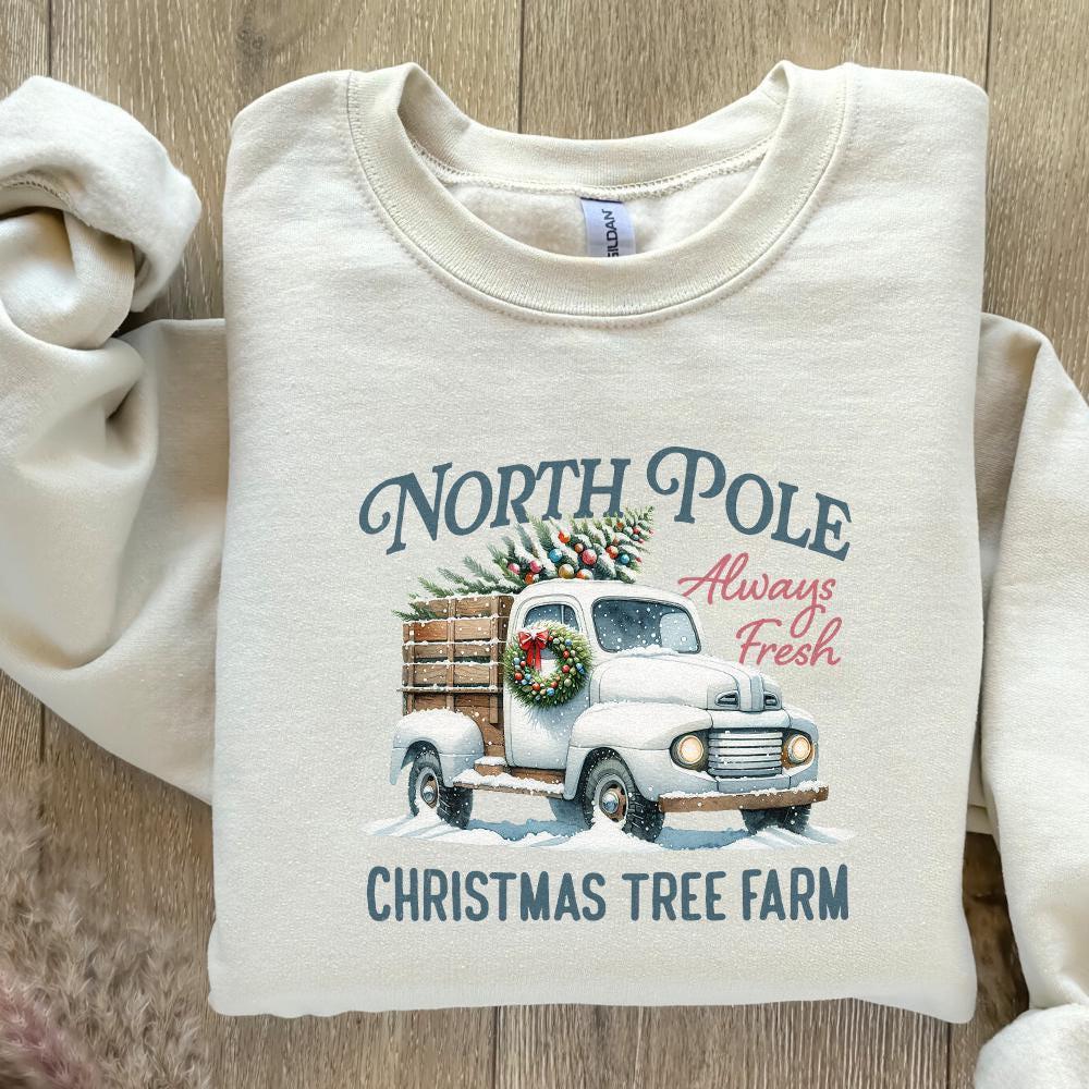 North Pole Sublimation PNG, Christmas Tree Png - 300 DPI Design for T-Shirt