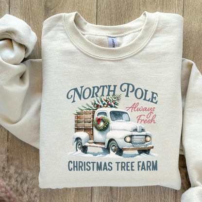 North Pole Sublimation PNG, Christmas Tree Png - 300 DPI Design for T-Shirt