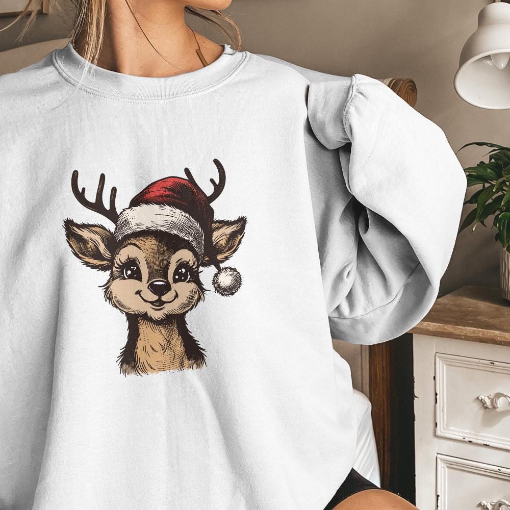 Christmas Reindeer Png, Holly Jolly Png - 300 DPI Design for T-Shirt