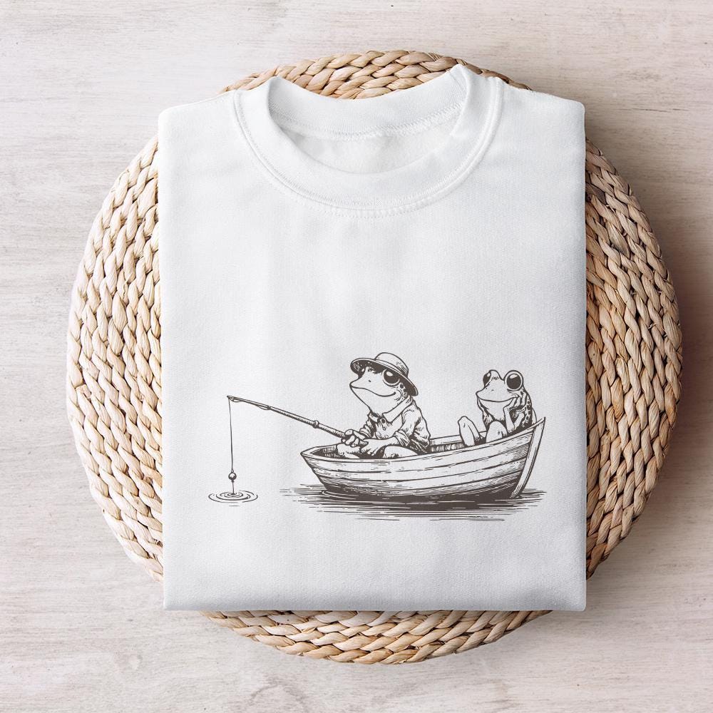 Vintage Frog Clip Art, Frog Sublimation PNG - 300 DPI Design for T-Shirt