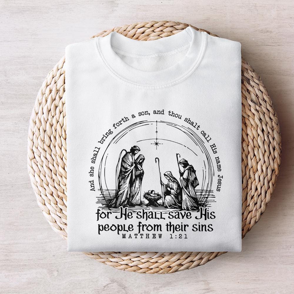 Christian Christmas PNG, Nativity Scene - 300 DPI Design for T-Shirt