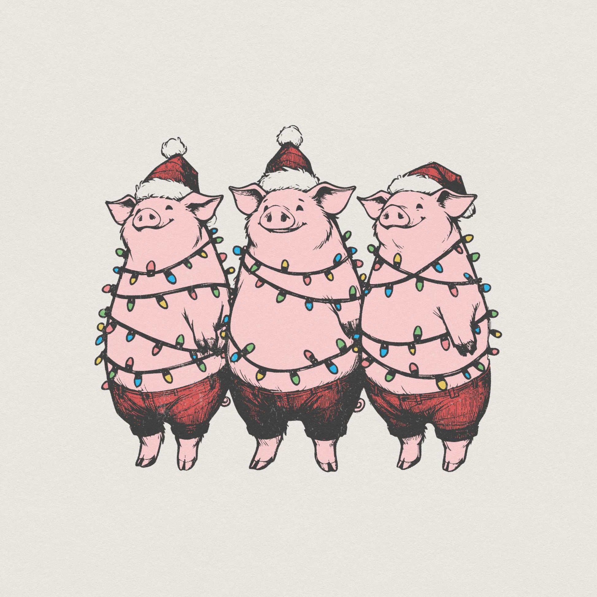Christmas Pig Png, Merry Christmas PNG - 300 DPI Design for T-Shirt