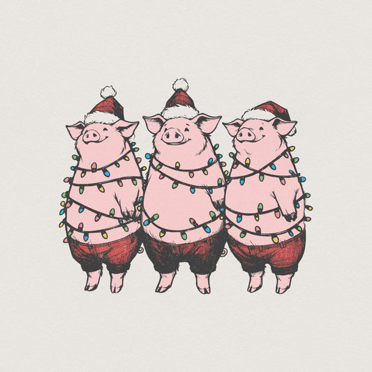 Christmas Pig Png, Merry Christmas PNG - 300 DPI Design for T-Shirt