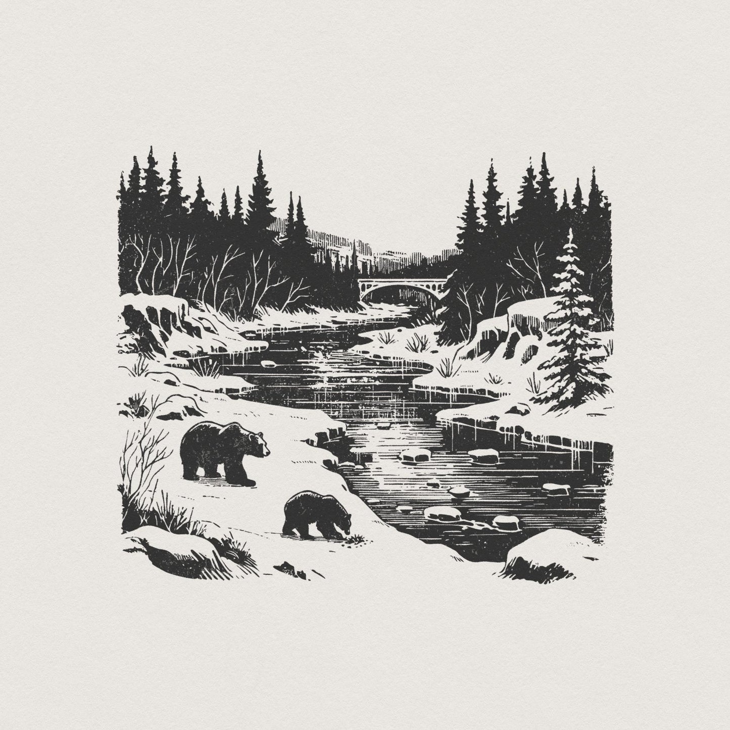 Grizzly Bear Clipart, Bear PNG - 300 DPI Design for T-Shirt