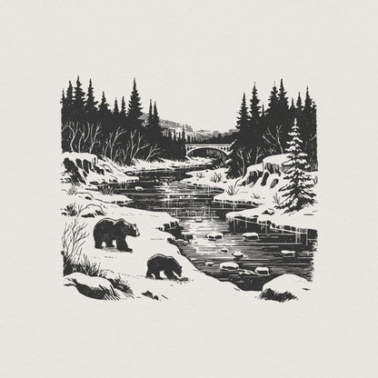 Grizzly Bear Clipart, Bear PNG - 300 DPI Design for T-Shirt