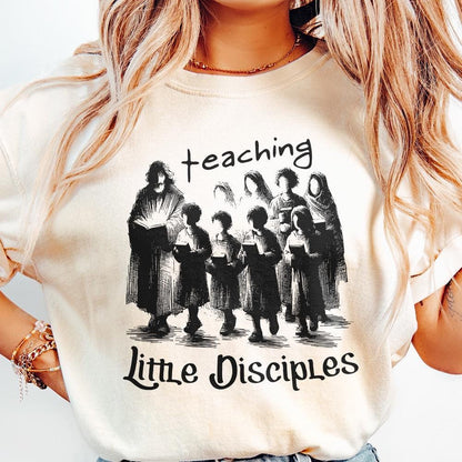 Teach Tiny Disciples png PNG, Christian Teacher Digital Download - 300