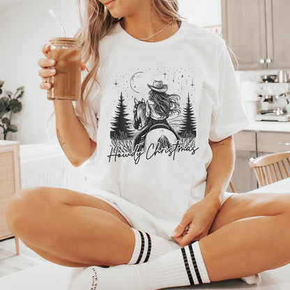 Howdy Christmas PNG, Cowgirl Christmas PNG - 300 DPI Design for T-Shirt