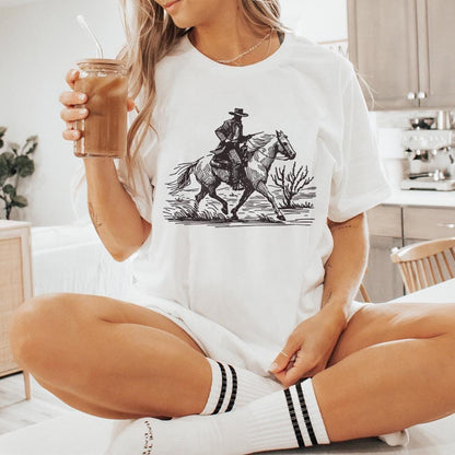 Cowboy in Desert PNG, Western Sublimation Design - 300 DPI Design for