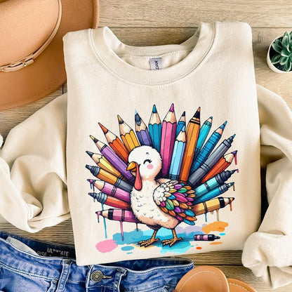 Thankful Teacher PNG, Thanksgiving Turkey Teacher - 300 DPI Design for