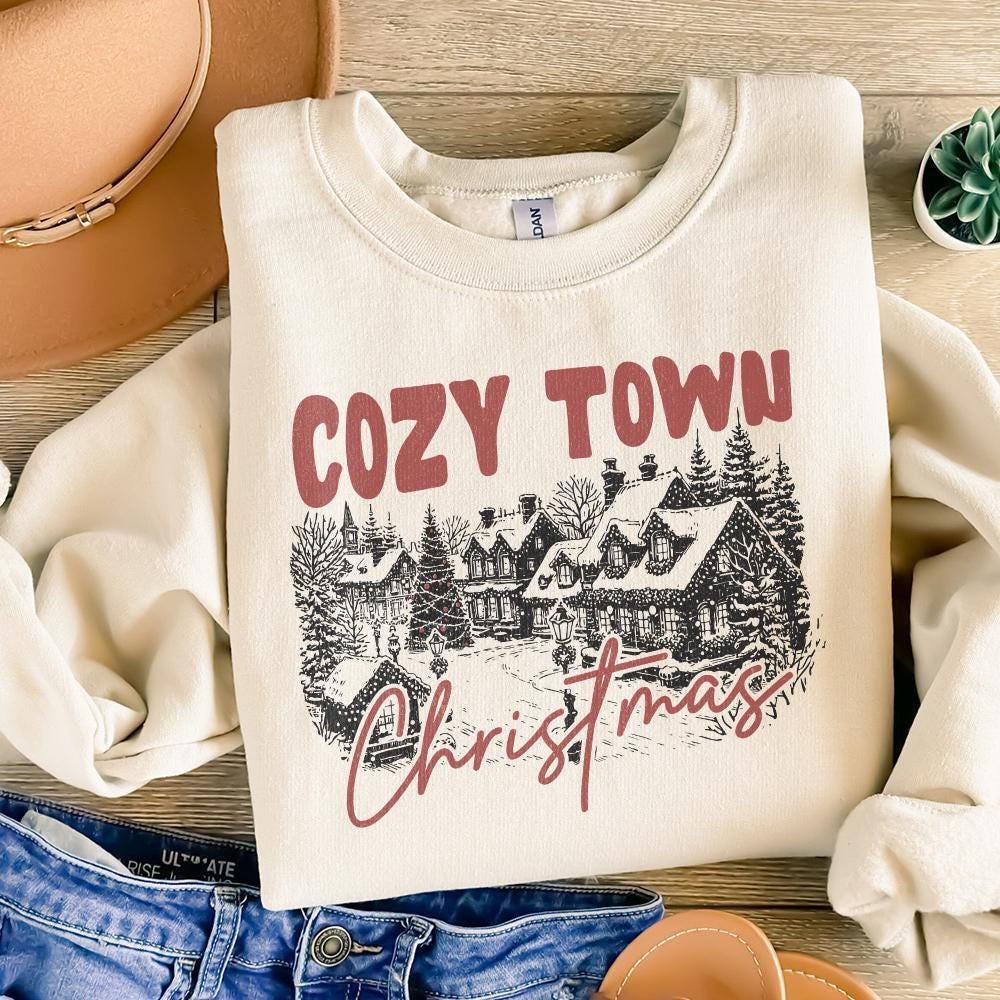 Cozy Town Christmas PNG, Retro Christmas Png - 300 DPI Design for T-Shirt