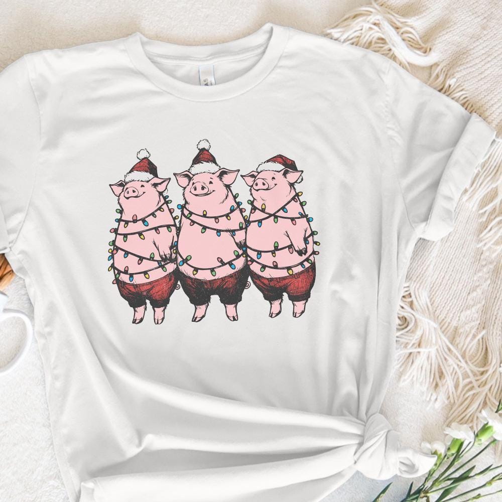 Christmas Pig Png, Merry Christmas PNG - 300 DPI Design for T-Shirt