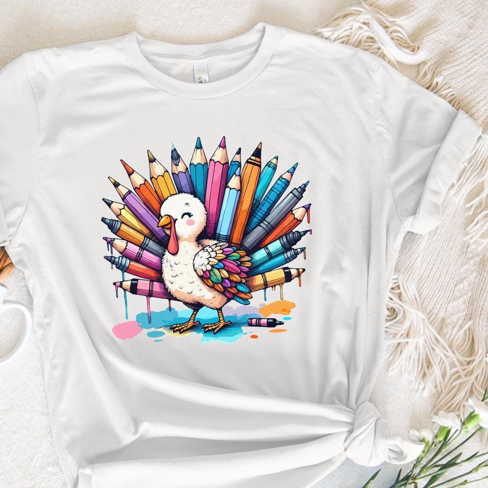 Thankful Teacher PNG, Thanksgiving Turkey Teacher - 300 DPI Design for