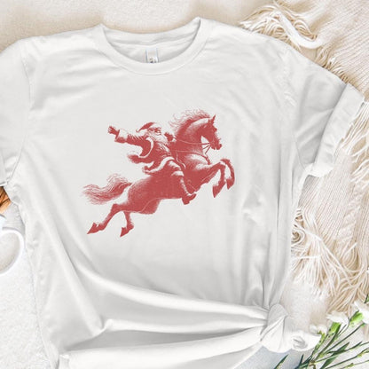 Santa Riding Horse PNG Digital Download, Western Christmas Design - 300
