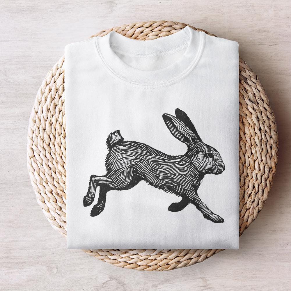 Cute Bunny Sillhouette Png, Adult Easter Png - 300 DPI Design for T-Shirt