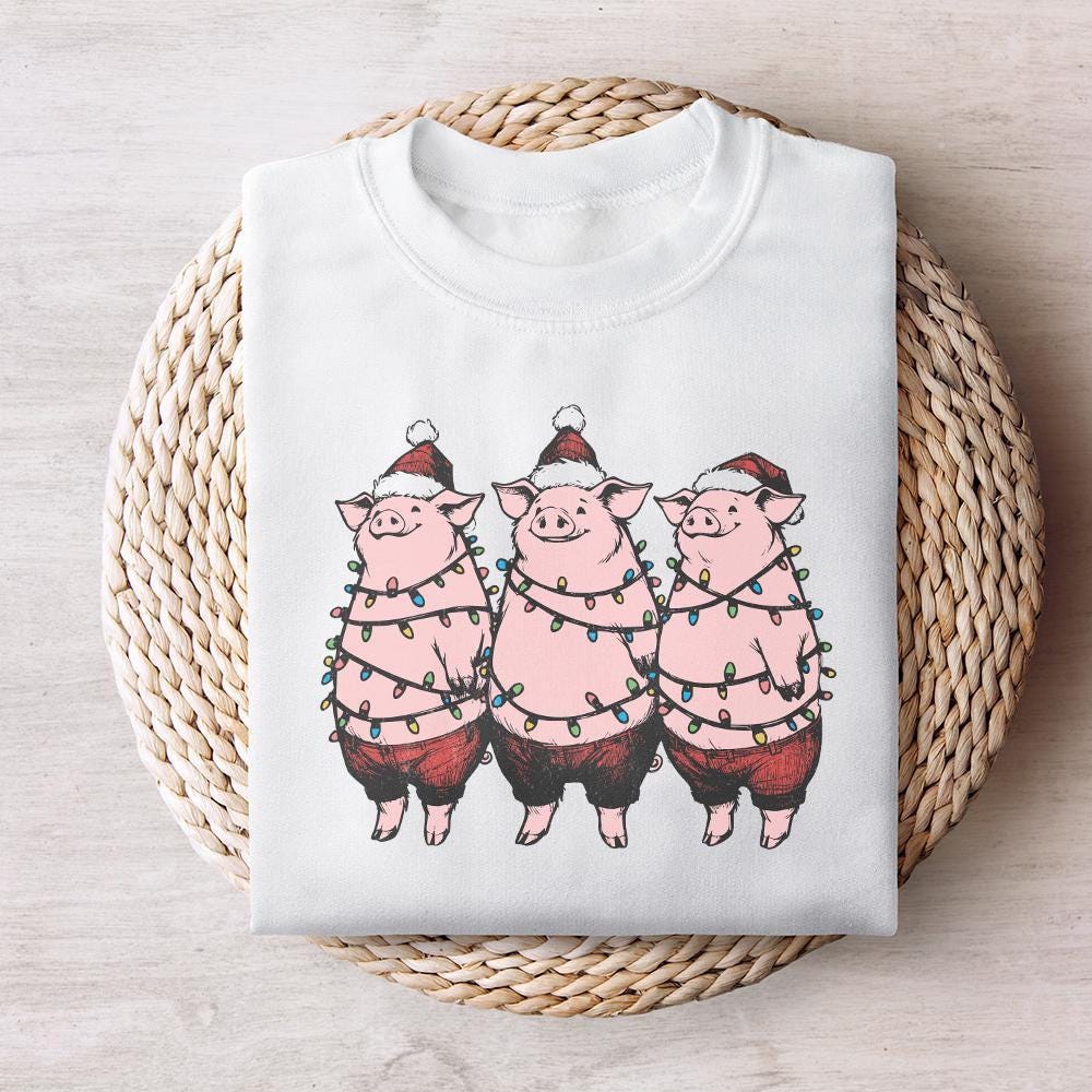 Christmas Pig Png, Merry Christmas PNG - 300 DPI Design for T-Shirt